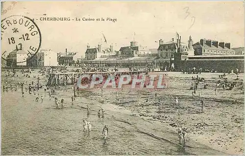 Ansichtskarte AK Cherbourg Le Casino et la Plage