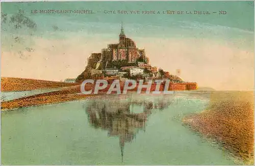Cartes postales Le Mont Saint Michel Cote sud Vue prise a l'Est de la Digue