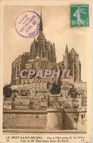 Cartes postales Le Mont Saint Michel Vue a l'est prise de la Greve