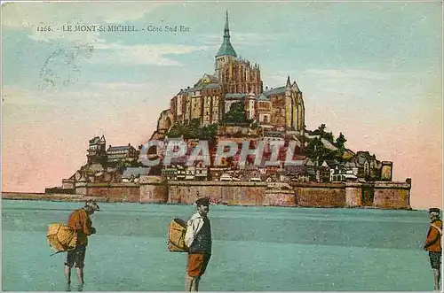 Cartes postales Le Mont St Michel Cote sud Est Peche Pecheur