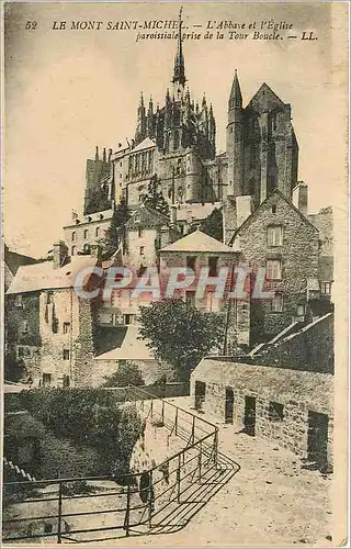 Ansichtskarte AK Le Mont Saint Michel L'Abbaye et l'Eglise paroissiale prise de la Tour Boucle