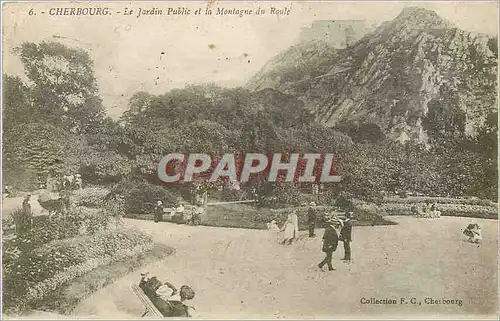 Cartes postales Cherbourg Le Jardin Public et la Montagne du Route