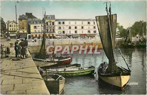 Moderne Karte Honfleur Calvados Le Port Bateaux
