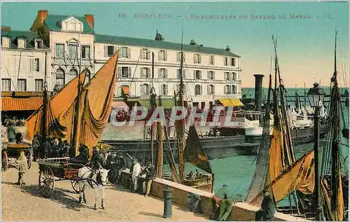 Ansichtskarte AK Honfleur L'Embarcadere du Bateau du Havre Bateaux