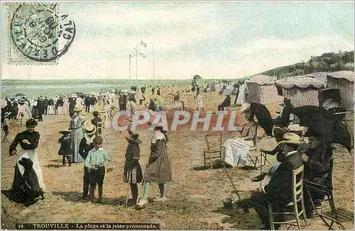 Cartes postales Trouville  La plage et la jetee promenade