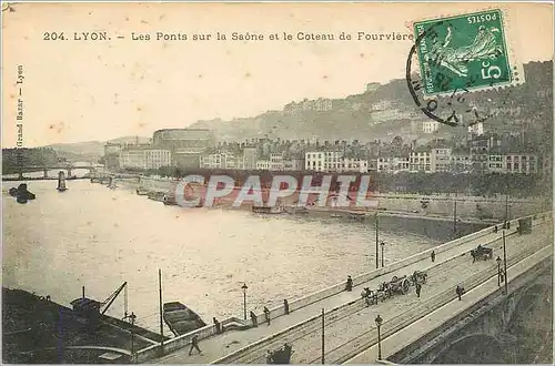 Cartes postales Lyon Les Ponts sur la Saone et le Coteau de Fourviere