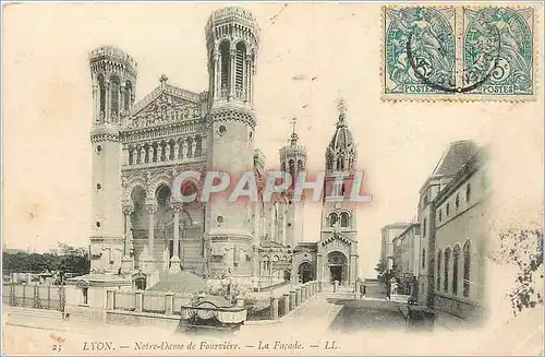 Cartes postales Lyon Notre Dame de Fourviere La Facade