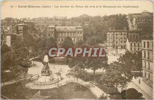 Cartes postales Saint Etienne Loire Les Jardins du Palais des Arts et le Monument des Combattants