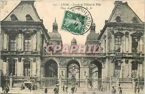 Cartes postales Lyon Facade de l'Hotel de Ville Place de la Comedie