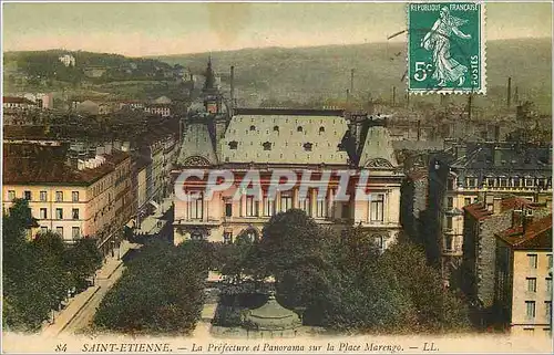 Cartes postales Saint Etienne La Prefecture et Panorama sur la Place Marengo