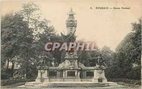 Cartes postales Roubaix Statue Nadaud