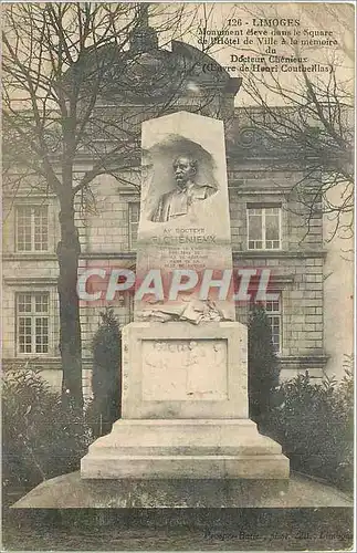 Cartes postales Limoges Monument eleve dans le Square de l'Hotel de Ville a la memoire du Docteur Chenieux