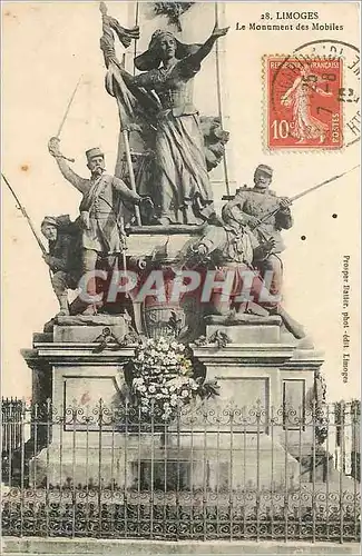Cartes postales Limoges Le Monument des Mobiles Militaria
