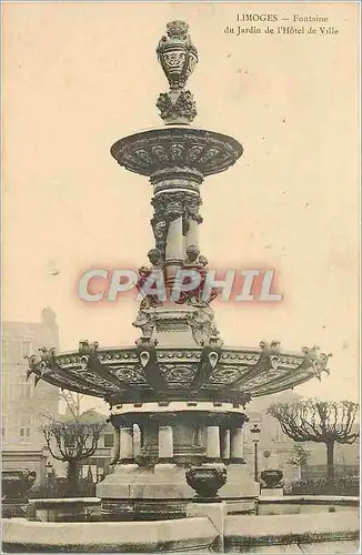 Cartes postales Limoges Fontaine du Jardin de l'Hotel de Ville