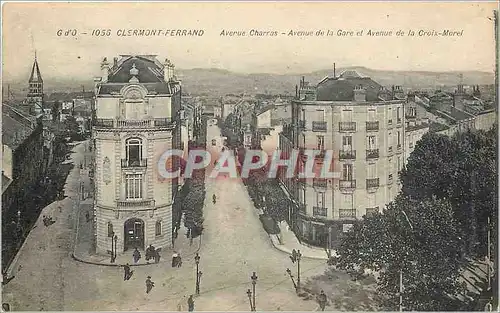 Cartes postales Clermont Ferrand Avenue Charras Avenue de la Gare et Avenue de la Croix Marel