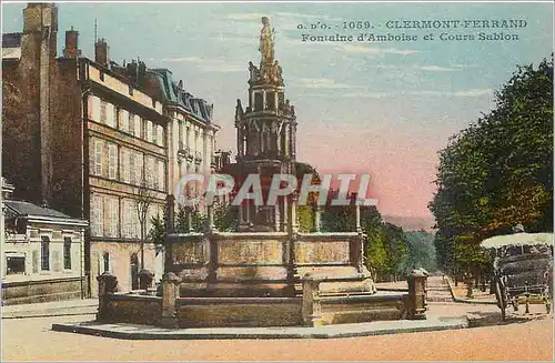 Cartes postales Clermont Ferrand Fontaine d'Amboise et Cours Sablon