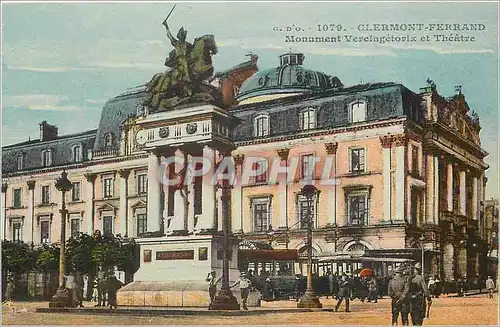 Cartes postales Clermont Ferrand Monument Vercingetorix et Theatre