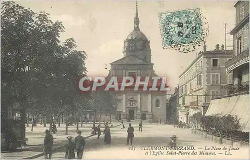 Cartes postales Clermont Ferrand La Place de Jaude et l'Eglise Saint Pierre des Minimes