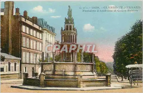 Cartes postales Clermont Ferrand Fontaine d'Amboise et Cours Sablon