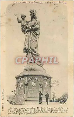 Cartes postales Le Puy Statue colossale de ND de France