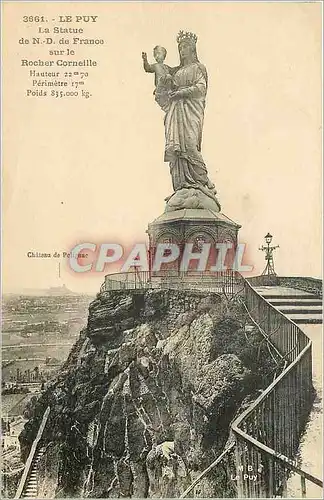 Ansichtskarte AK Le Puy La Statue de ND de France sur le Rocher Corneille