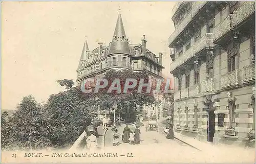 Cartes postales Royat Hotel Continental et Castel Hotel