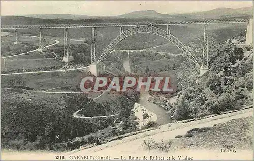 Ansichtskarte AK Garabit Cantal La Route de Ruines et le Viaduc