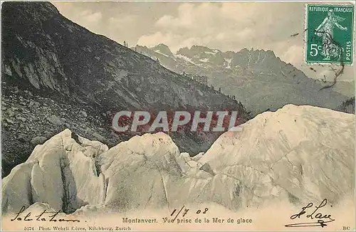 Ansichtskarte AK Montanvert Vue prise de la Mer de glace