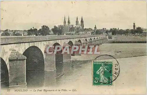 Ansichtskarte AK Moulins Le Pont Regemorte et la Ville