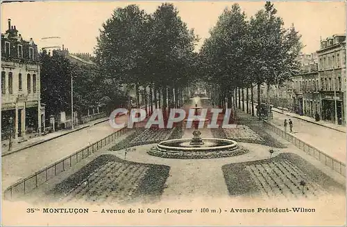 Cartes postales Montlucon Avenue de la Gare Avenue President Wilson