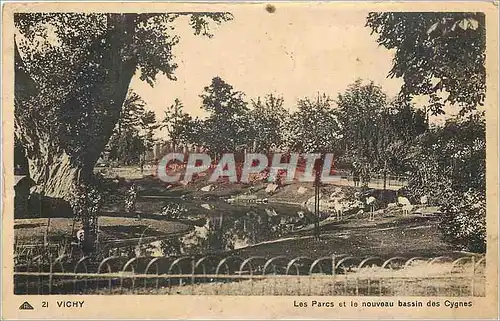 Cartes postales Vichy Les Parcs et le nouveau bassin des Cygnes