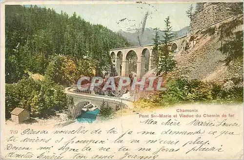 Cartes postales Chamonix Pont Ste Marie et Viaduc du Chemin de fer