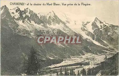 Cartes postales Chamonix et la chaine du Mont Blanc Vue prise de la Flegere