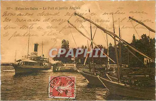 Cartes postales Evian les Bains Le Port et Jardin Anglais Bateaux