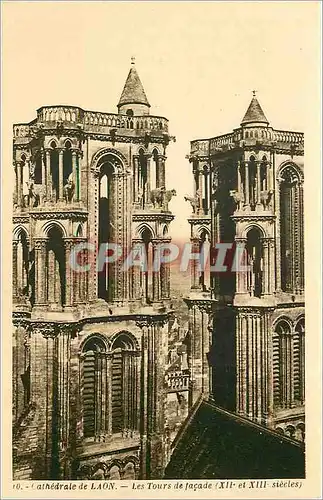 Cartes postales Cathedrale de Laon Les Tours de facade