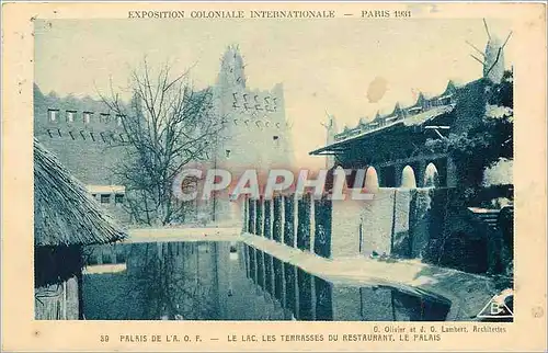 Cartes postales Paris Palais de la OF Le Lac Les Terrasses du Restaurant Le Palais  Exposition coloniale interna