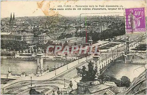 Cartes postales Paris Panorama vers le Pont Alexandre III