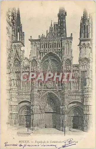 Ansichtskarte AK Rouen Facade de la Cathedrale