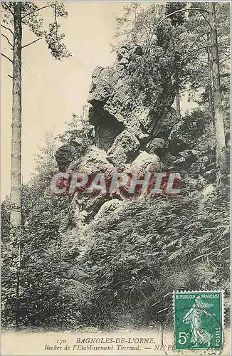 Cartes postales Bagnoles de l'Orne Rocher de l'Etablissement Thermal