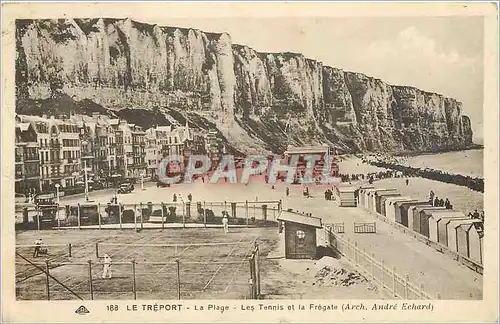 Cartes postales Le Treport La Plage Les Tennis et la Fregate