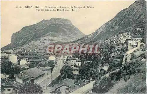 Cartes postales Grenoble St Martin le Vinoux et le Casque de Neron vus du Jardin des Dauphins