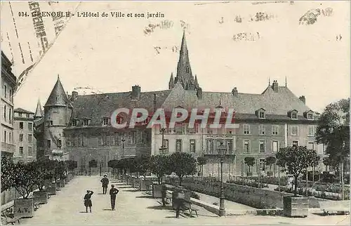 Cartes postales Grenoble L'Hotel de Ville et son jardin