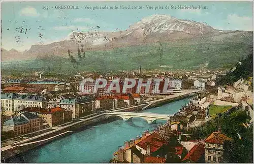 Cartes postales Grenoble Vue generale et le Mouchetotte Vue prise de Ste Marie d'en Haut