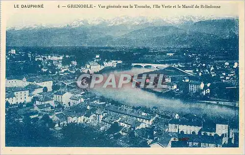 Ansichtskarte AK Grenoble Vue generale sur la Tronche l'Ile Verte et le Massif de Belledonne