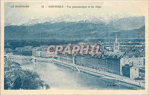 Cartes postales Grenoble Vue panoramique et les Alpes