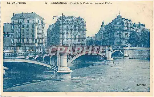 Cartes postales Grenoble Pont de la Porte de France et l'Isere