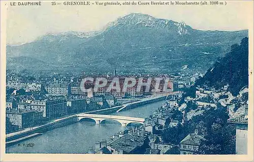 Ansichtskarte AK Grenoble Vue generale cote du Cours Berrint et le Moucherotte