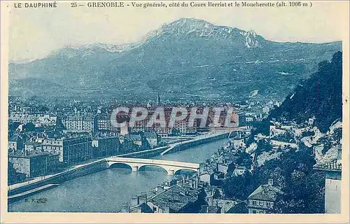Cartes postales Grenoble Vue generale cote du Cours Berrint et le Moucherotte