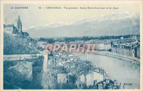 Cartes postales Grenoble Vue generale Sainte Marie d'en haut et les Alpes