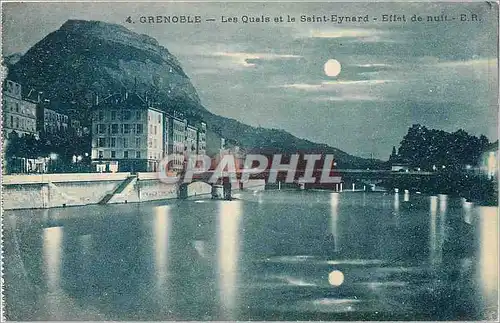 Cartes postales Grenoble Les Quais et le Saint Eynerd Effet de nuit